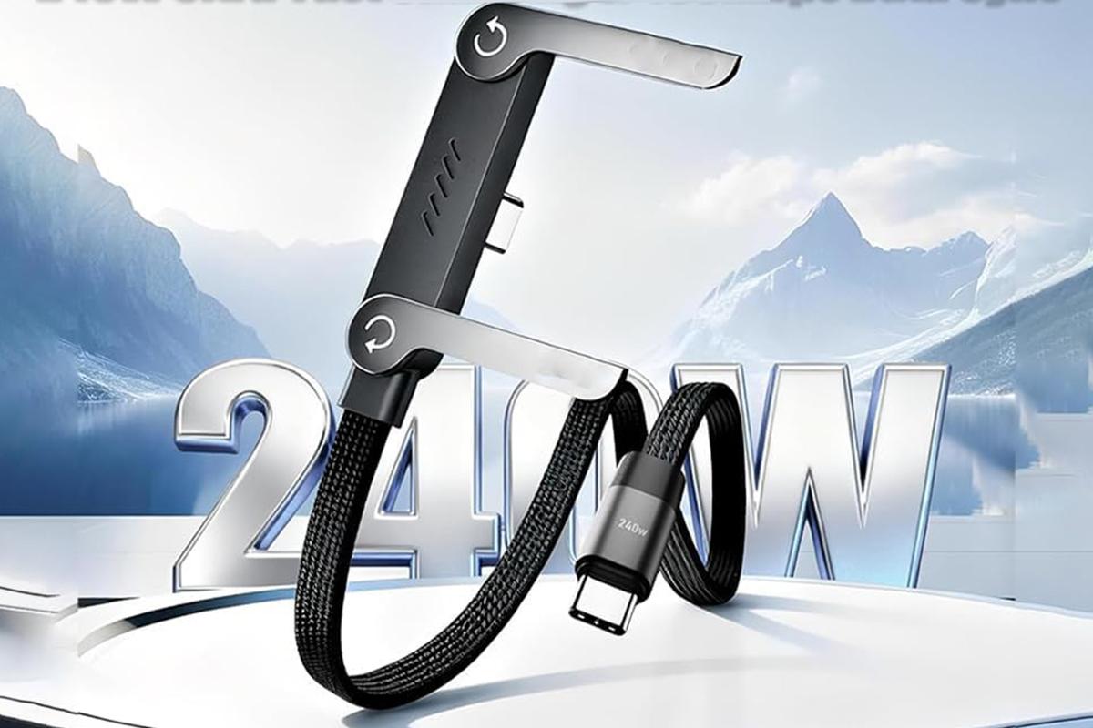 240W 2-in-1  Charging Cable with Phone Stand
